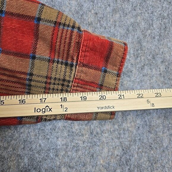 Wolverine Button Up Jacket Men's XL Corduroy Orange Plaid Fleece Lined Insulated - Picture 8 of 12